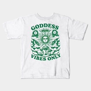 Goddess Vibes Only Trendy Vintage Retro Hippie Design Kids T-Shirt